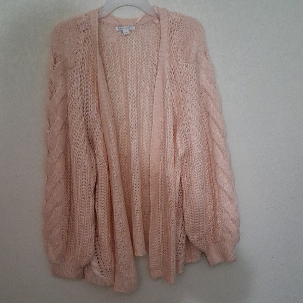 Cato Women's Soft Pink Cable Knit Cardigan